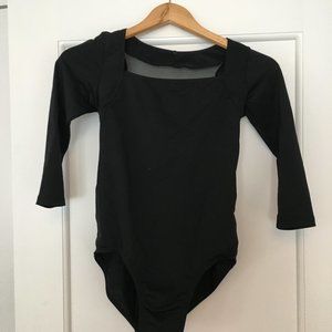 Mesh Back Black Natalie Leotard